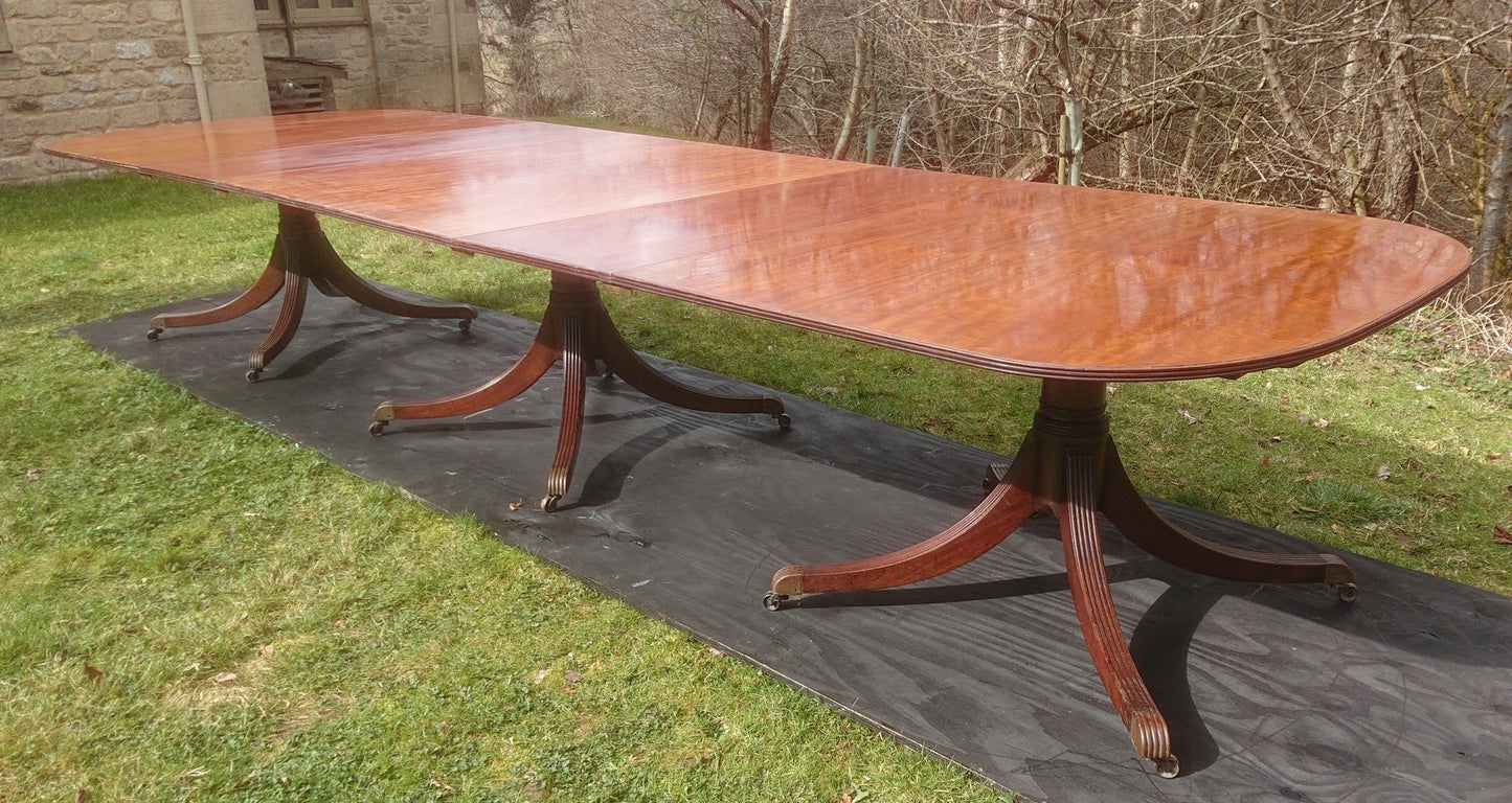 Three Pedestal Dining Table