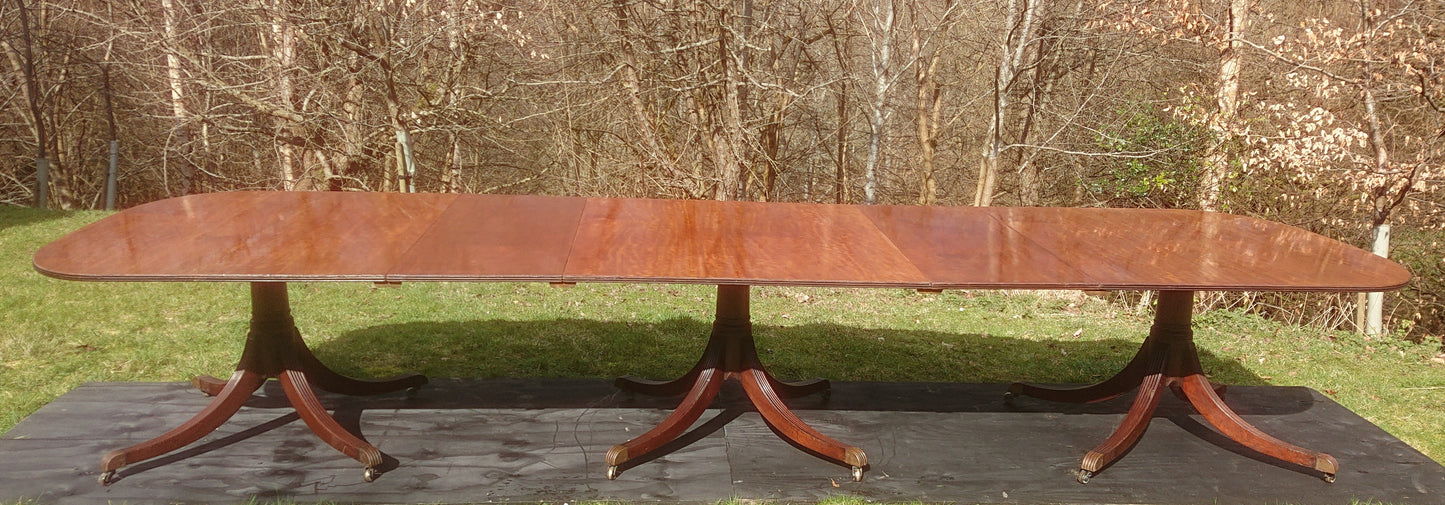Three Pedestal Dining Table