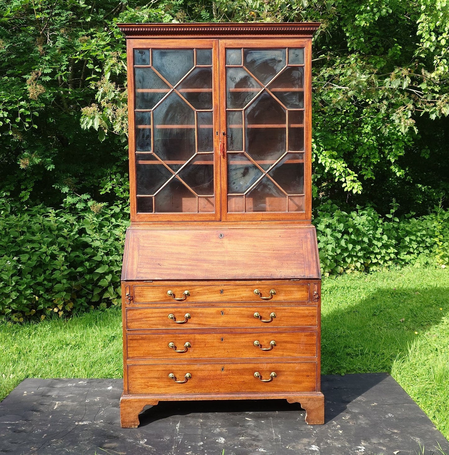 Great Proportion Tall And Slim 18th Century Bureau Bookcase