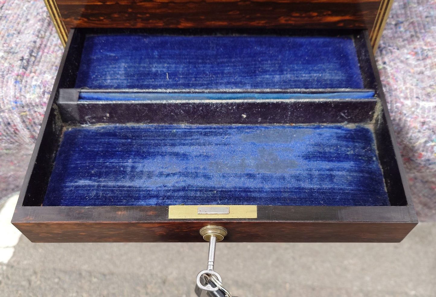 Nineteenth Century Coromandel Vanity Case Dressing Box made by H Mitchell of 168 Oxford Street London