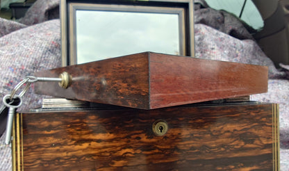Nineteenth Century Coromandel Vanity Case Dressing Box made by H Mitchell of 168 Oxford Street London