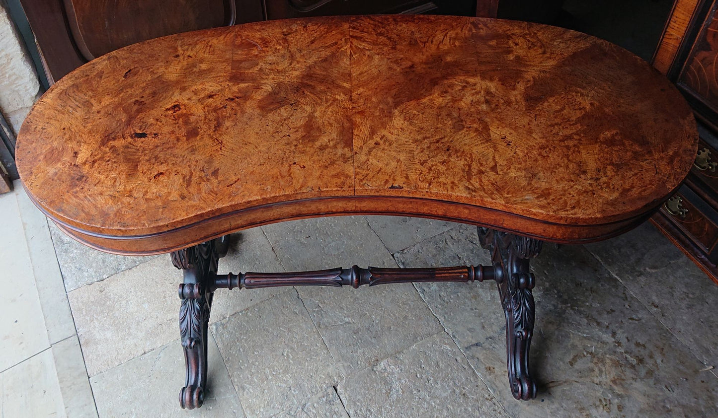 19th Century Pollard Oak Library Table by Williams and Gibton of Dublin