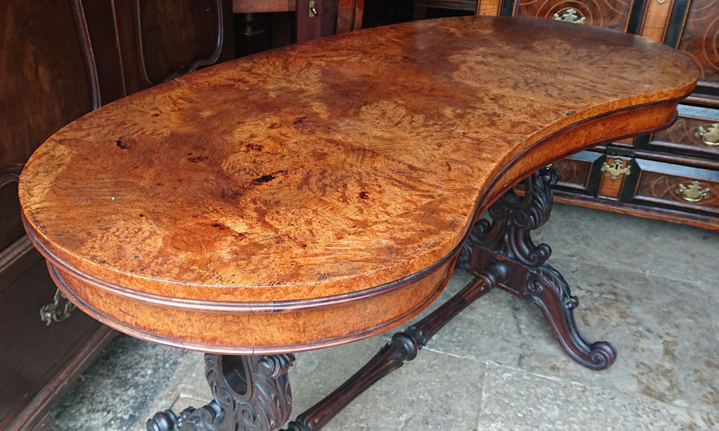 19th Century Pollard Oak Library Table by Williams and Gibton of Dublin