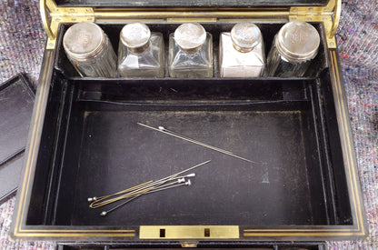 Nineteenth Century Coromandel Vanity Case Dressing Box made by H Mitchell of 168 Oxford Street London