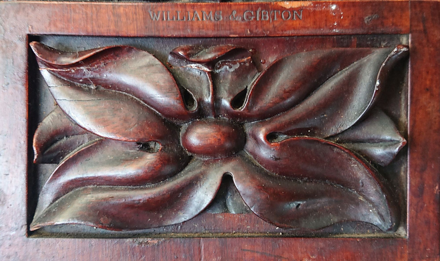 19th Century Pollard Oak Library Table by Williams and Gibton of Dublin
