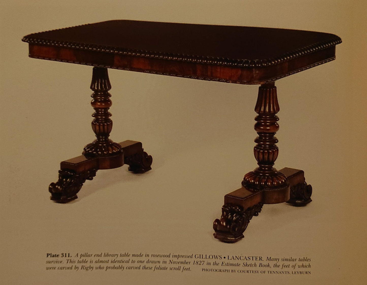 Early 19th Century Antique Library Writing Table by Gillows of Lancaster and London