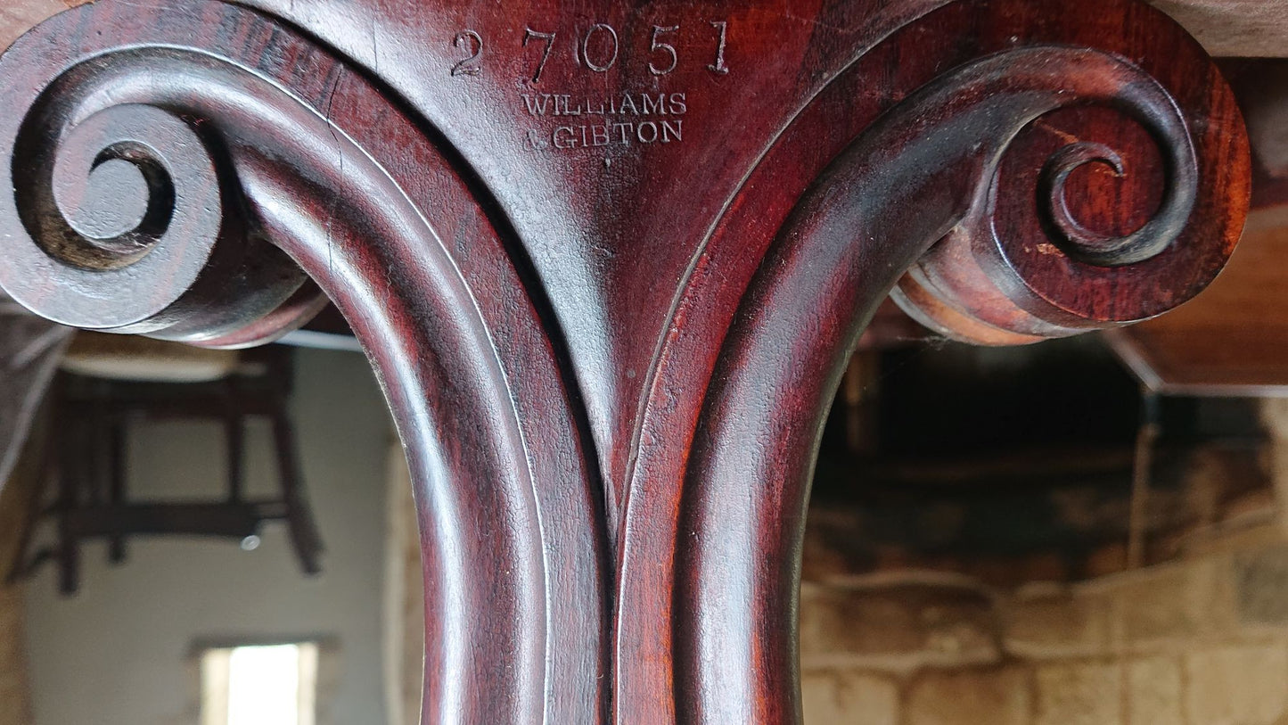 19th Century Pollard Oak Library Table by Williams and Gibton of Dublin