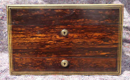 Nineteenth Century Coromandel Vanity Case Dressing Box made by H Mitchell of 168 Oxford Street London