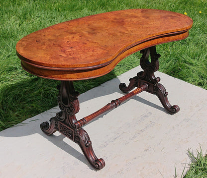 19th Century Pollard Oak Library Table by Williams and Gibton of Dublin