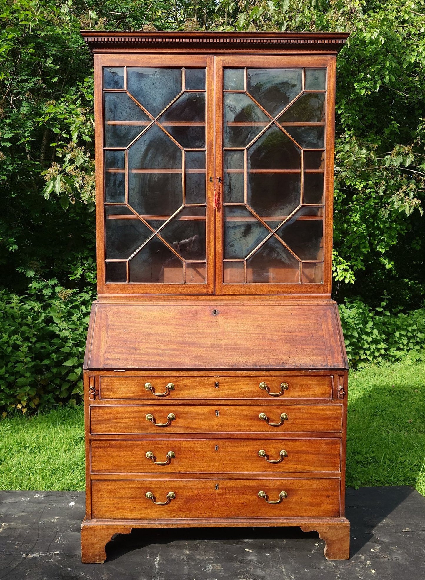 Great Proportion Tall And Slim 18th Century Bureau Bookcase