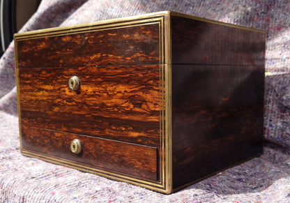 Nineteenth Century Coromandel Vanity Case Dressing Box made by H Mitchell of 168 Oxford Street London