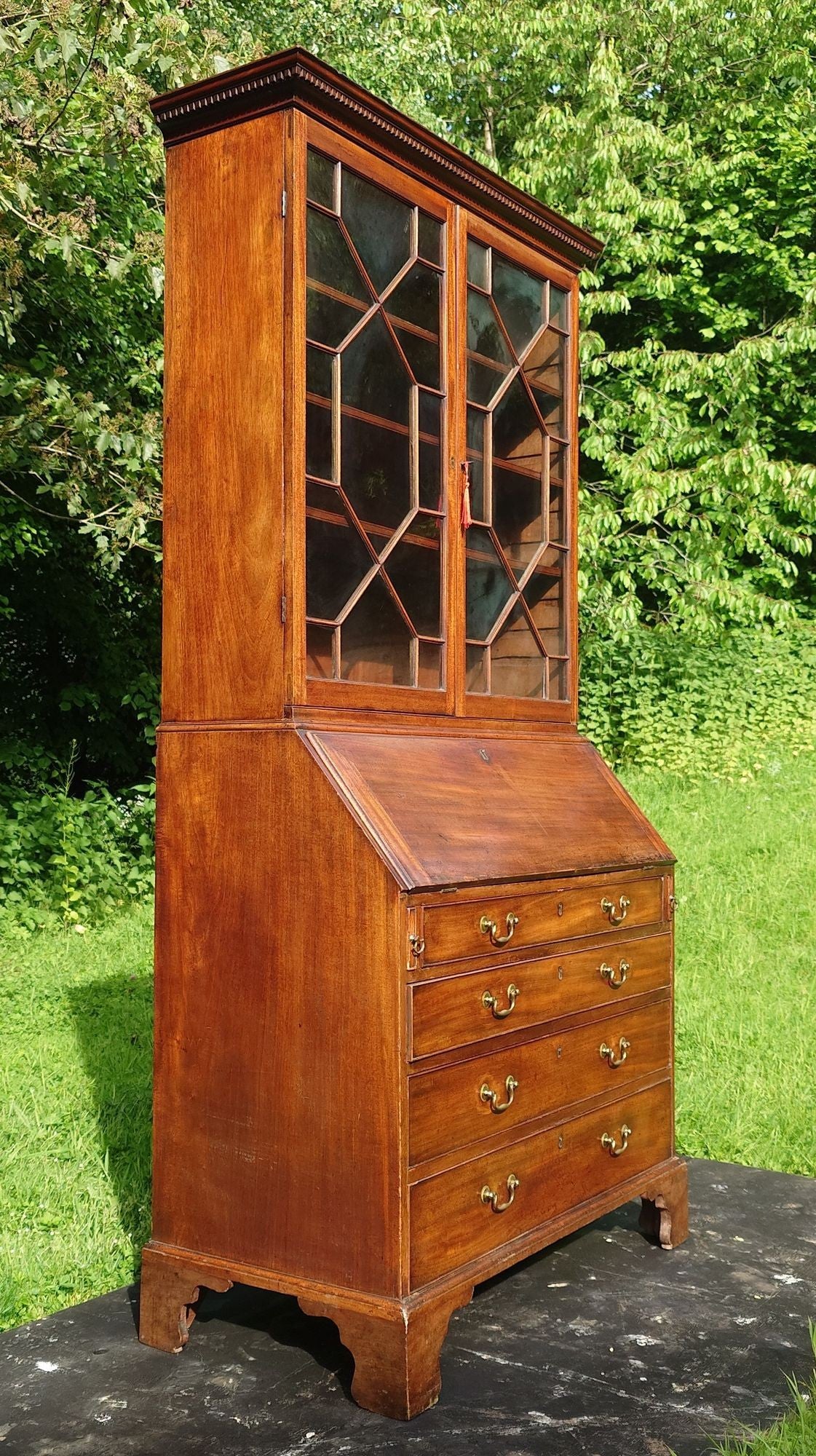 Great Proportion Tall And Slim 18th Century Bureau Bookcase