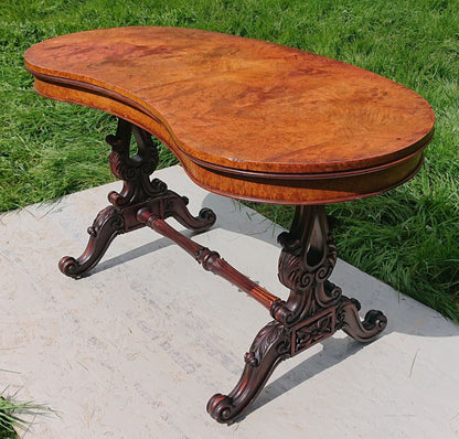 19th Century Pollard Oak Library Table by Williams and Gibton of Dublin