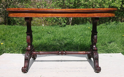 19th Century Pollard Oak Library Table by Williams and Gibton of Dublin
