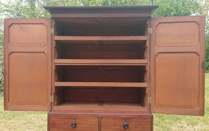 Early 19th Century Mahogany Linen Press