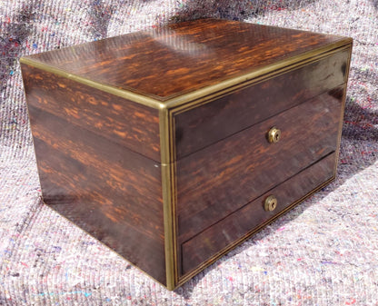 Nineteenth Century Coromandel Vanity Case Dressing Box made by H Mitchell of 168 Oxford Street London