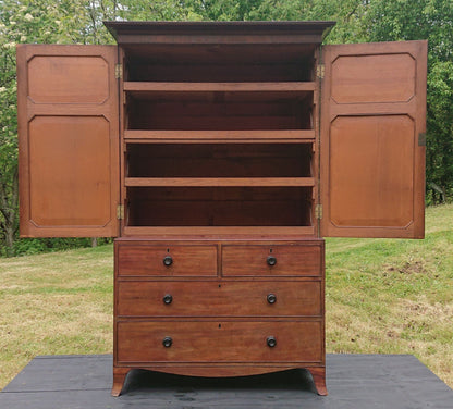 Early 19th Century Mahogany Linen Press