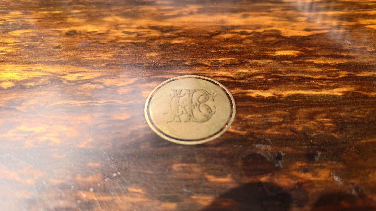 Nineteenth Century Coromandel Vanity Case Dressing Box made by H Mitchell of 168 Oxford Street London