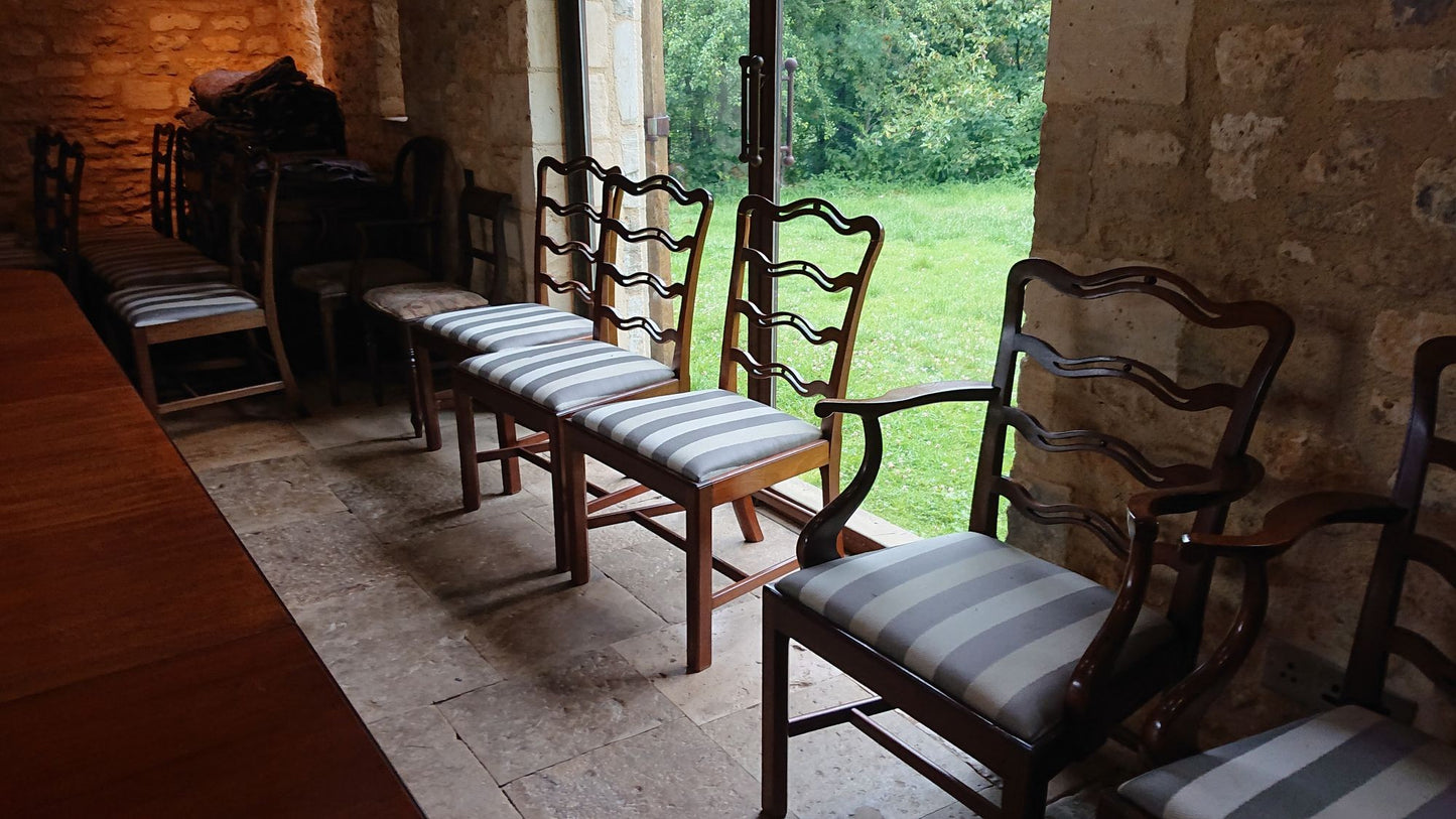 Set of Fourteen (12+2) Dining Chairs in the Manner of Thomas Chippendale