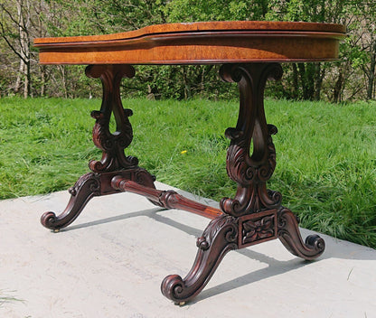 19th Century Pollard Oak Library Table by Williams and Gibton of Dublin