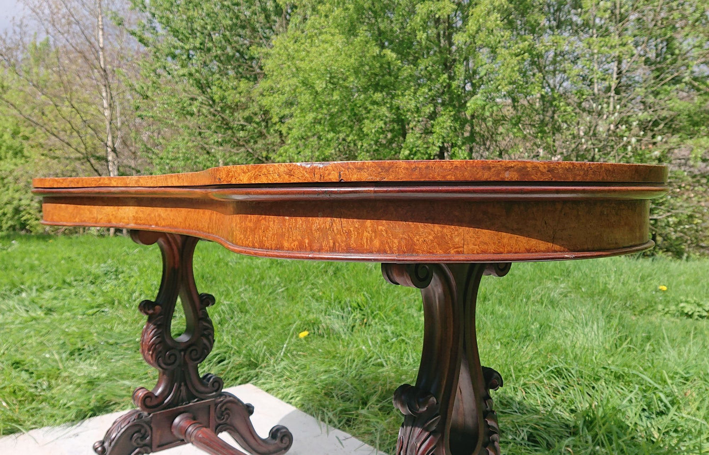 19th Century Pollard Oak Library Table by Williams and Gibton of Dublin